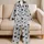 Black Hearts on Heather Gray for Cozy Nights, Relaxed Lounging, Everyday Plus Size Women Satin Pajamas Set - 5