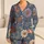 Slate Blue Daisy Blooms Cozy Home Gift for Mom and Women Who Love Vintage Charm Satin Pajamas Set - 1