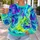 Neon Turquoise Magenta Fluid Marble Waves For Festival Streetwear And Bold Casual Style All-over Print Knitted Sweater - 5