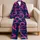 Navy Blue And Hot Pink Abstract Brushwork Resort Wear For Travel And Relaxed Evenings Satin Pajamas Set - 5