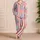Vintage Red And White Stripes With Blue Fish For Nautical Vacation Gift For Coastal Fans Satin Pajamas Set - 4