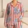Vintage Red And White Stripes With Blue Fish For Nautical Vacation Gift For Coastal Fans Satin Pajamas Set - 1