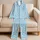 Pastel Blue Polka Dot Sleepwear Set for Cozy Lounging, Sweet Dreams, and Relaxed Nights Satin Pajamas Set - 5