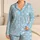 Pastel Blue Polka Dot Sleepwear Set for Cozy Lounging, Sweet Dreams, and Relaxed Nights Satin Pajamas Set - 1