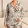 Blush Rose Blooms On Ivory For Relaxed Evenings And Weekend Comfort All Season At Home Satin Pajamas Set - 1