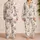 Blush Rose Blooms On Ivory For Relaxed Evenings And Weekend Comfort All Season At Home Satin Pajamas Set - 2