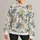 Blue Sage And Peach Tropical Florals For Relaxed Weekend Style, Nature Lovers All-over Print Knitted Sweater - 1