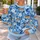 Blue Tiger and Tropical Foliage for Travel Adventures and Everyday Nature Lovers All-over Print Knitted Sweater - 5