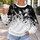 Black And White Shattered Crystal Fade For Modern Streetwear And Everyday Casual Style All-over Print Knitted Sweater - 5