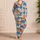 Cobalt Monstera And Palm Botanical Resort Loungewear For Warm Vacations And Gifts Satin Pajamas Set - 4