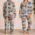 Cobalt Monstera And Palm Botanical Resort Loungewear For Warm Vacations And Gifts Satin Pajamas Set - 2