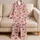 Blush Pink Cherry Motifs for Cozy Nights, Sweet Gift Giving, and Home Relaxation Satin Pajamas Set - 5