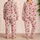 Blush Pink Cherry Motifs for Cozy Nights, Sweet Gift Giving, and Home Relaxation Satin Pajamas Set - 2