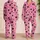 Bubblegum Pink Black Heart Bedtime Lounge Outfit For Women, Teens, And Gift Giving Satin Pajamas Set - 2
