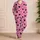 Bubblegum Pink Black Heart Bedtime Lounge Outfit For Women, Teens, And Gift Giving Satin Pajamas Set - 4