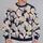 Ivory Engraved Fan Leaves for Elegant Everyday Wear and Botanical Style Lovers All-over Print Knitted Sweater - 2