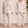 Blush Ribbon Bows And Wonderful Script For Cozy Gift Nights At Home For Girls Daily Satin Pajamas Set - 2