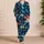 Retro Dinosaur Motifs in Navy for Cozy Family Nights and Weekend Lounging Attire Satin Pajamas Set - 4