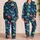 Retro Dinosaur Motifs in Navy for Cozy Family Nights and Weekend Lounging Attire Satin Pajamas Set - 2