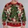 Black Cats Around a Christmas Tree for Holiday Parties and Festive Winter Celebrations All-over Print Knitted Sweater - 2
