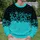 Turquoise And Black Floral Dots For Casual Walks And Relaxed Weekend Wear All-over Print Knitted Sweater - 6