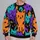 Blocky Cartoon Cats in Bold Colors for Playful Everyday Streetwear All-over Print Knitted Sweater - 2
