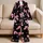 Pink Bow Night Party Look for Women, Cozy Holiday Evening Gift Style for Relaxed Home Satin Pajamas Set - 5