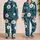 Teal Daisy And Butterfly Bloom For Cozy Nights, Giftable Women's Floral Look For Gifting Satin Pajamas Set - 2