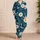 Teal Daisy And Butterfly Bloom For Cozy Nights, Giftable Women's Floral Look For Gifting Satin Pajamas Set - 4