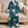 Teal Daisy And Butterfly Bloom For Cozy Nights, Giftable Women's Floral Look For Gifting Satin Pajamas Set - 5