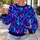 Neon Blue And Magenta Flames For Concert Nights And Bold Streetwear All-over Print Knitted Sweater - 5
