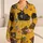 Cute Bear Doodle Sleep Set for Cozy Nights, Women's Loungewear, Mustard Brown Gift Satin Pajamas Set - 1