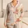 Pastel Teddy Bear Stripes Cozy Bedtime Loungewear for Women and Gift Givers At Home Satin Pajamas Set - 1