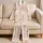 Pastel Teddy Bear Stripes Cozy Bedtime Loungewear for Women and Gift Givers At Home Satin Pajamas Set - 5