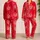 Sleepy Eyes And Heart Motif In Cherry Red For Cozy Bedtime Gifts For Her Night Set Satin Pajamas Set - 2