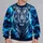 Fierce Blue-Eyed Tiger And Electric Lightning For Bold Everyday Style All-over Print Knitted Sweater - 2