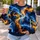 Blue And Amber Flame Swirls For Bold Nightlife Style And Everyday Wear All-over Print Knitted Sweater - 5