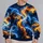 Blue And Amber Flame Swirls For Bold Nightlife Style And Everyday Wear All-over Print Knitted Sweater - 2