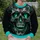 Neon Teal Skull Face for Halloween Fitness, Gym Sessions and Nightlife Style for Men All-over Print Knitted Sweater - 8