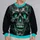 Neon Teal Skull Face for Halloween Fitness, Gym Sessions and Nightlife Style for Men All-over Print Knitted Sweater - 4