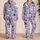 Cat And Houseplant Lavender Theme For Cozy Home Evenings And Gift Giving For Women Satin Pajamas Set - 2