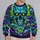 Neon Green Skull Art for Gothic Concert Nights and Alternative Streetwear Fans All-over Print Knitted Sweater - 2