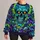Neon Green Skull Art for Gothic Concert Nights and Alternative Streetwear Fans All-over Print Knitted Sweater - 1