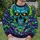 Neon Green Skull Art for Gothic Concert Nights and Alternative Streetwear Fans All-over Print Knitted Sweater - 6
