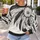 Monochrome Feather Dreamcatcher for Festival Style and Everyday Boho Wear All-over Print Knitted Sweater - 5