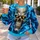 Glowing Skull With Electric Blue Flames for Halloween and Alternative Style Fans All-over Print Knitted Sweater - 5