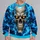 Glowing Skull With Electric Blue Flames for Halloween and Alternative Style Fans All-over Print Knitted Sweater - 2