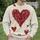 Distressed Burgundy Heart Motif For Romantic Everyday Style And Casual Wear All-over Print Knitted Sweater - 6