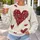 Distressed Burgundy Heart Motif For Romantic Everyday Style And Casual Wear All-over Print Knitted Sweater - 5