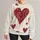 Distressed Burgundy Heart Motif For Romantic Everyday Style And Casual Wear All-over Print Knitted Sweater - 1